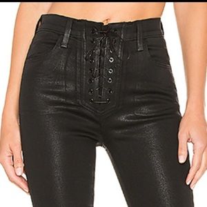 JBrand X Steph Shep Black Lace Up Skinny Jean